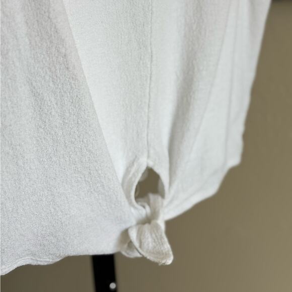 Madewell Texture & Thread Modern Tie Front Top Bright Ivory Women’s Medium - Picture 4 of 7